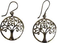 Brass Tree of Life Earrings