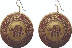 Sml Engraved Brass Earrings