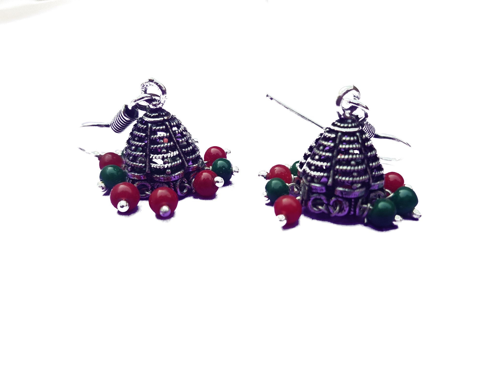 Small Bell Earrings w/ Colourful Dangles