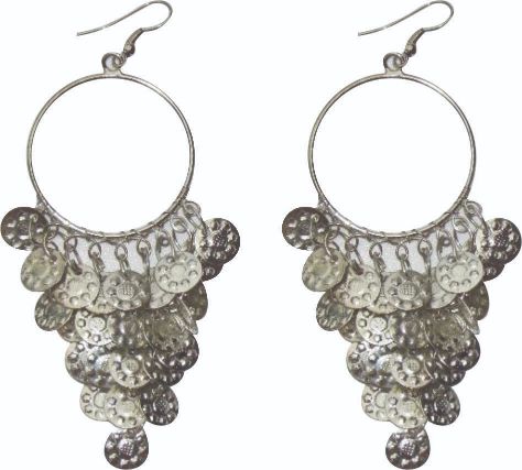 Coin Styled Silver Earrings