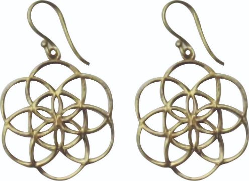 Brass Flower of Life Earrings