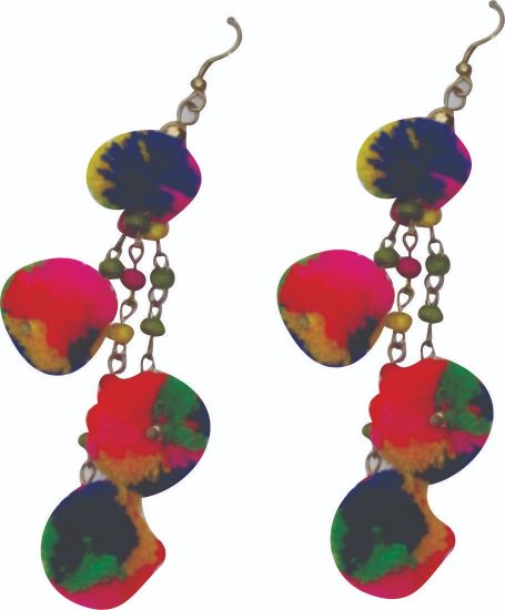 4 Pom Pom Dangle Earrings