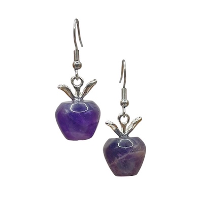 Amethyst Apple Surgical Steel Earrings