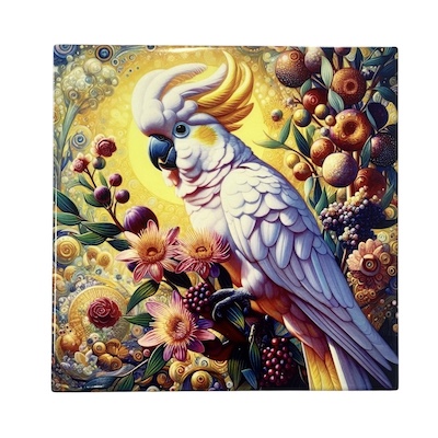 White Bird Ceramic Trivet