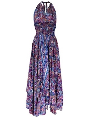 Paisley Print Dress with Tie Up Top Fancy