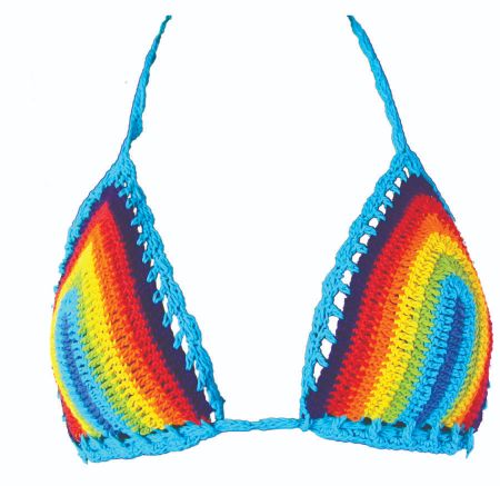 Crochet cotton rainbow bras