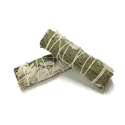 4inch White Sage & Cedar Smudge Stick