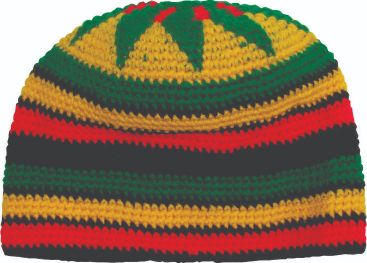 Woven Hat, Rasta design, acrylic material