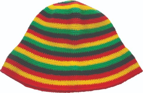 Cotton crochet hat simple rasta