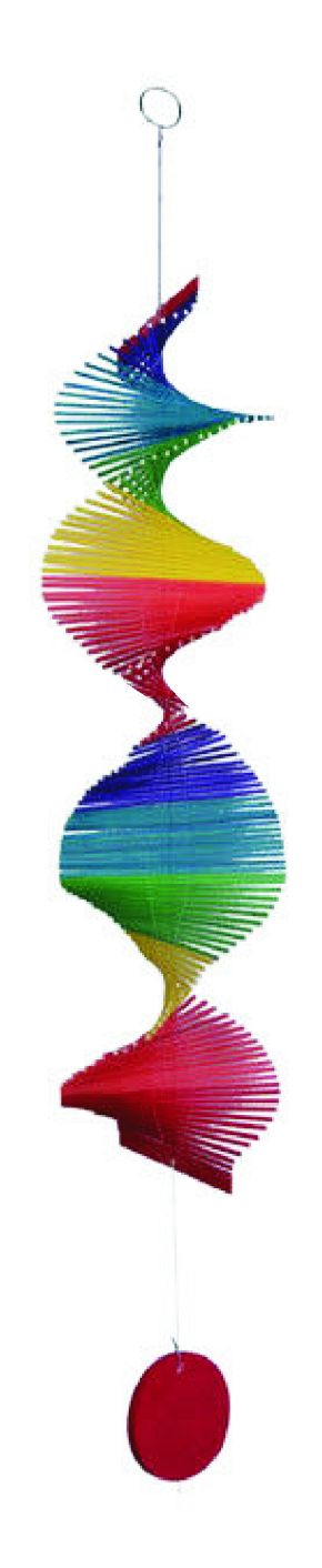 Painted thin bamboo rainbow mobile  large 