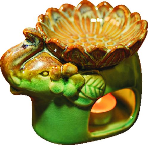 Ceramic lotus elephant oil burner,large