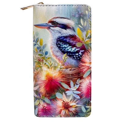 Rainbow Kookaburra Large Digital Print Purse