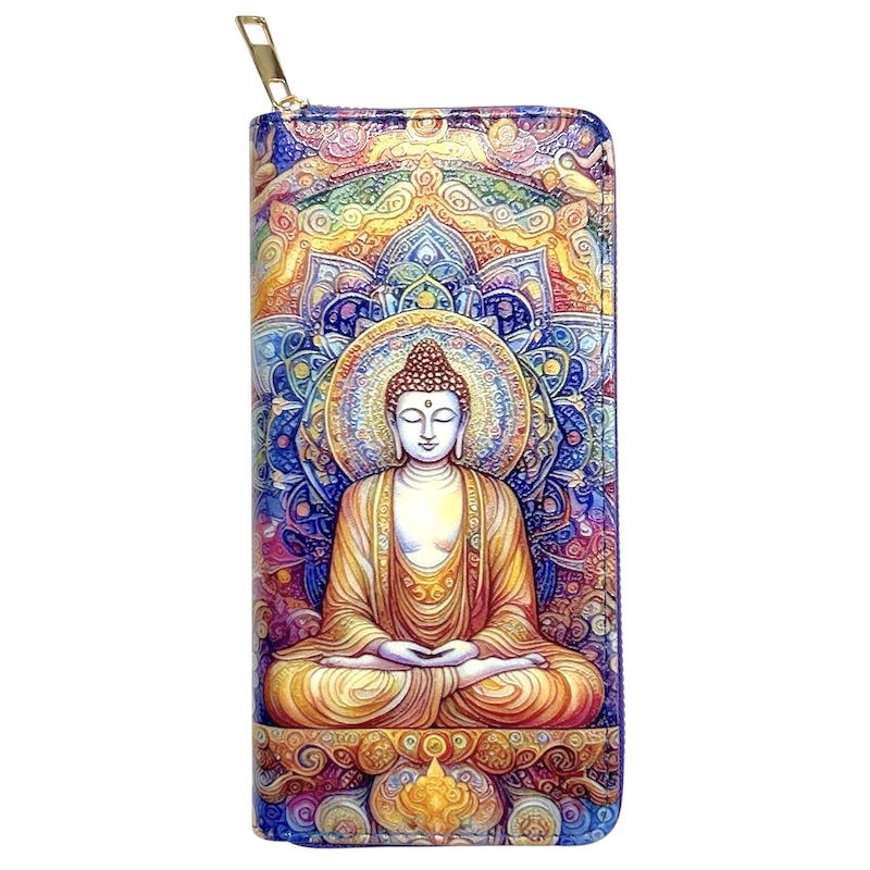 Buddha Large Digital Print Purse