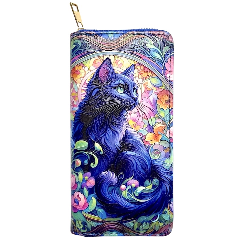 Blue Moon Cat Large Digital Print Purse