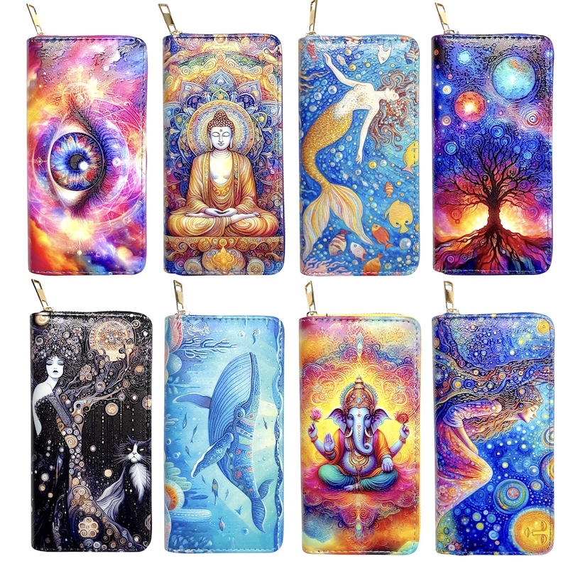Rainbow Tree Large Digital Print Purse