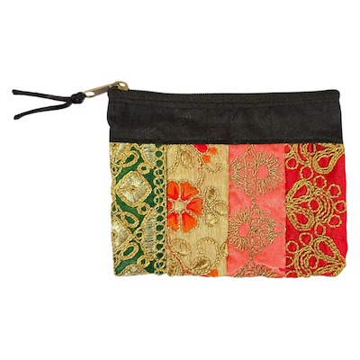 4 x 5 Inch Sequin Strip Zip Purse