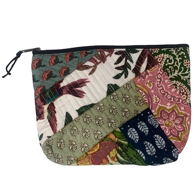 9 x 7 Inch Quilted Patchwork Travel/Cosmetic Bag