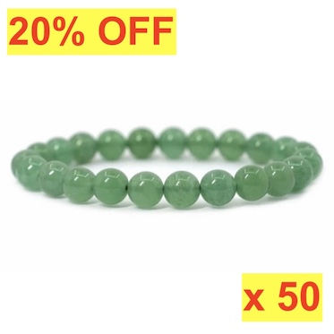 20% OFF - 50pcs 6mm Green Aventurine Bead Bracelet