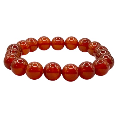 10mm Carnelian Beaded Bracelet