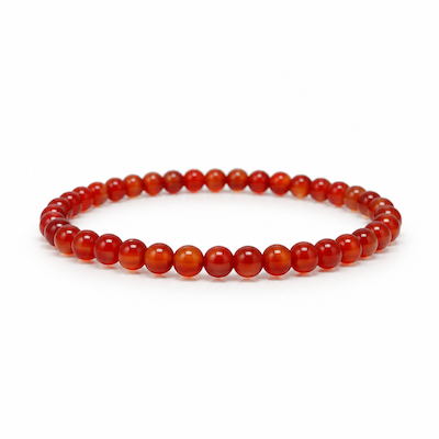 4mm Carnelian Beaded Bracelet
