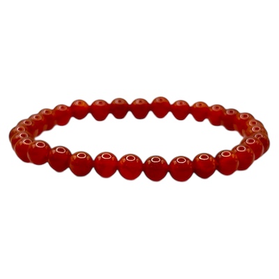 6mm Carnelian Beaded Bracelet