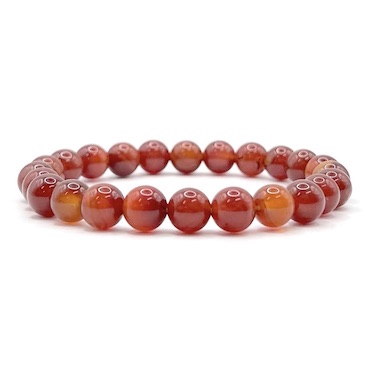 8mm Carnelian Beaded Bracelet