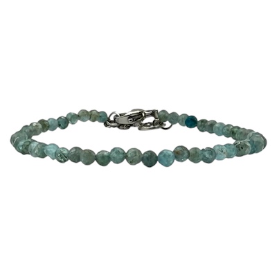 3mm Ice Apatite B Faceted Bead Bracelet with Adjustable Chain