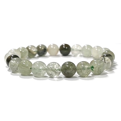 8mm Green Phantom Quartz Beaded Bracelet