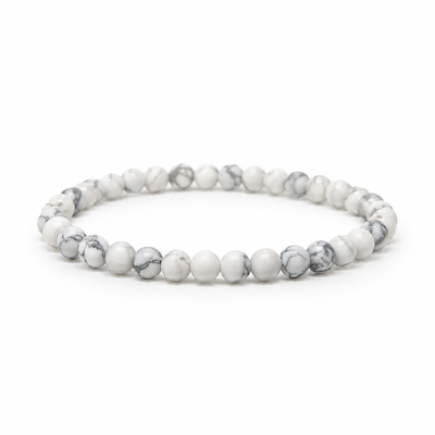 4mm Howlite Beaded Bracelet