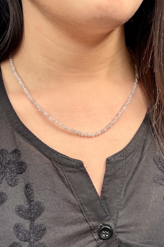 3mm Labradorite B Faceted Semi-Precious Stone Necklace