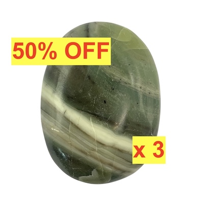 50% OFF - 3pcs Banded Serpentine Palm Stone