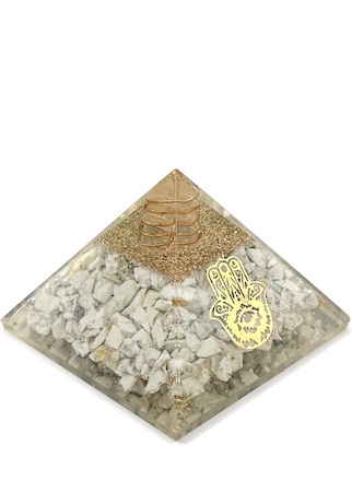 Howlite Orgonite Pyramid 7.5cm