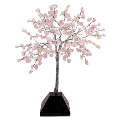 40% OFF - 300 Bead Rose Quartz Tree Black Tourmaline Stone Base