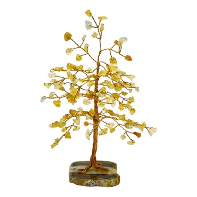 150 Bead Citrine Tree Flat Agate Base