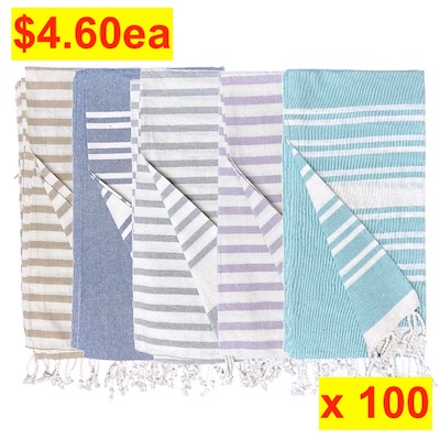 $4.60ea - 100pcs Turkish Style Cotton Towel