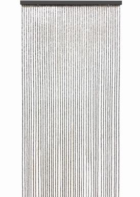 Wooden Beaded Door Curtain Dark Grey Rectangular