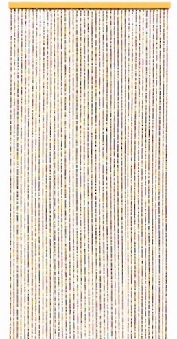 Wooden Beaded Door Curtains Multicolour Rectangular