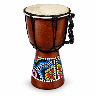 20cm Dot Painted Wooden Leather Drum