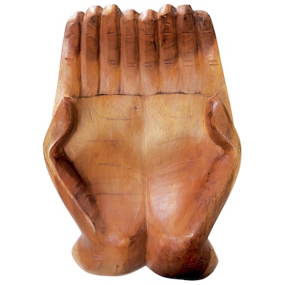 40cm Light Wooden Hands Bowl