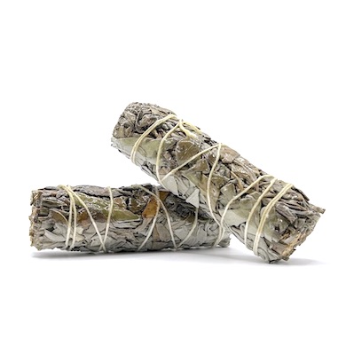 10cm White Sage with Copal Resin Smudge Stick