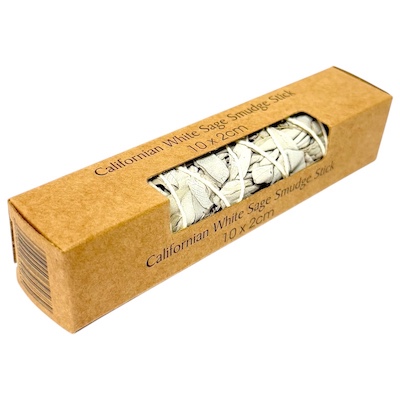 10cm Thinner White Sage Smudge Stick Boxed