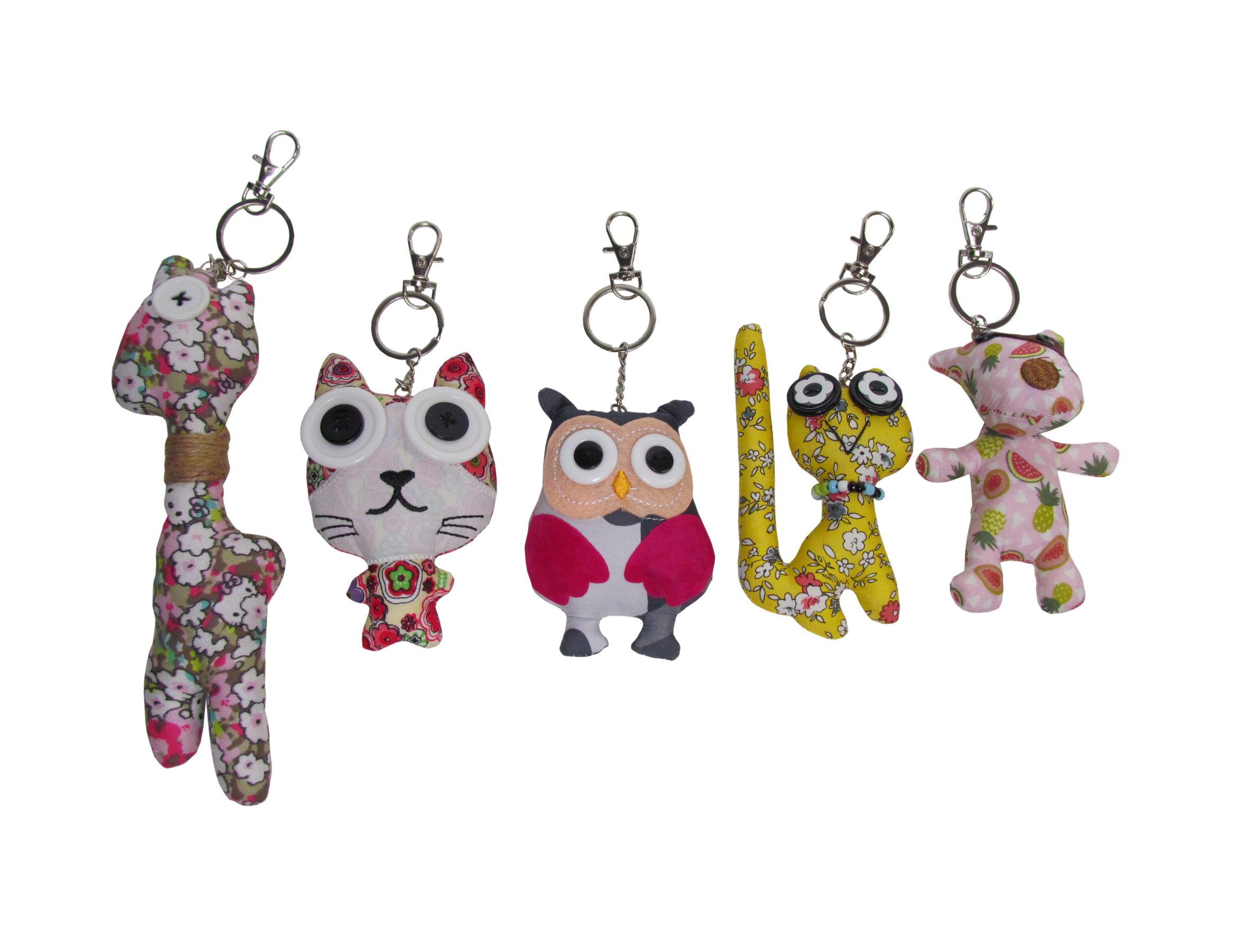 Stuffed Animal Key Rings Assorted